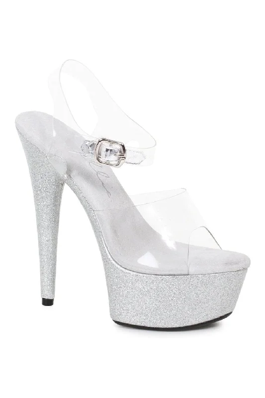 Women's Animal Print Heeled Sandals with High Heel and Open Back in Leopard for a Bold and Fashion - Forward Statement609-KNOX Stripper Sandal | Silver Glitter Women's Animal Print Heeled Sandals with High Heel and Open Back in Leopard for a Bold and Fashion - Forward Statement609-KNOX Stripper Sandal | Silver Glitter