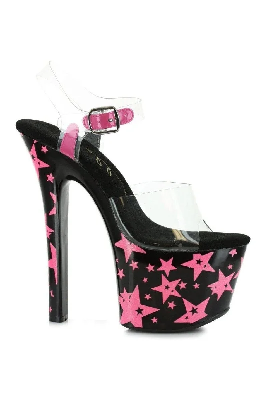 Women's Mesh Heeled Sandals with High Heel and Ankle Strap in Silver for a Contemporary and Stylish Look711-STARLA Stripper Sandal | Fuchsia Vinyl Women's Mesh Heeled Sandals with High Heel and Ankle Strap in Silver for a Contemporary and Stylish Look711-STARLA Stripper Sandal | Fuchsia Vinyl