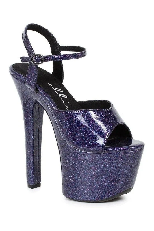 Plus Size Women's Rhinestone - Embellished Heeled Sandals in Silver for a Glamorous Party Outfit711-BABBLE Stripper Sandal | Purple Glitter Plus Size Women's Rhinestone - Embellished Heeled Sandals in Silver for a Glamorous Party Outfit711-BABBLE Stripper Sandal | Purple Glitter
