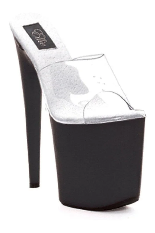 Women's Leather Heeled Sandals with Chunky Heel and Buckle Detail in Brown for a Rustic and Trendy Appeal850-VANITY Stripper Slide | Clear Patent Women's Leather Heeled Sandals with Chunky Heel and Buckle Detail in Brown for a Rustic and Trendy Appeal850-VANITY Stripper Slide | Clear Patent
