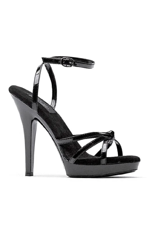 Women's Patent Leather Heeled Sandals with Bow Detail in Pink for a Sweet and Girly Summer LookM-GIGI Stripper Sandal | Black Patent