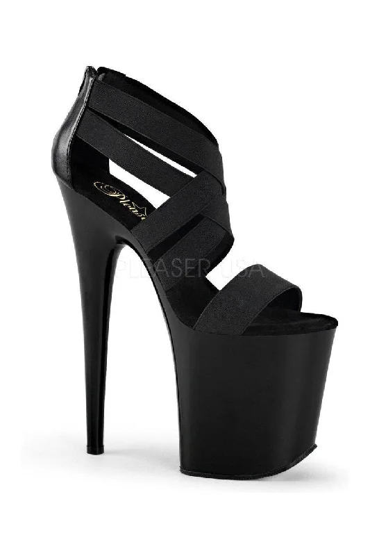 Women's Snake Print Heeled Sandals with Platform and Open Toe in Black and Gold for a Sexy and Trendy VibeFLAMINGO-869 Platform Sandal | Black elastic Women's Snake Print Heeled Sandals with Platform and Open Toe in Black and Gold for a Sexy and Trendy VibeFLAMINGO-869 Platform Sandal | Black elastic