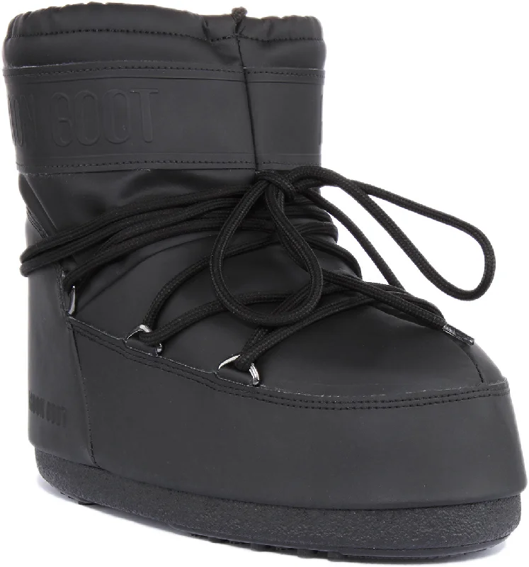 women's ankle boots with embroideryMoon Boot Icon Low In Black For Women