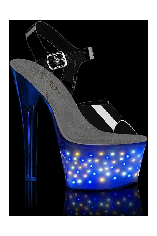 Women's Embroidered Heeled Sandals with Wedge Heel and Open Back in Cream for a Bohemian and Relaxed Summer OutfitECHOLITE-708 Exotic Sandal | Clear Vinyl Women's Embroidered Heeled Sandals with Wedge Heel and Open Back in Cream for a Bohemian and Relaxed Summer OutfitECHOLITE-708 Exotic Sandal | Clear Vinyl