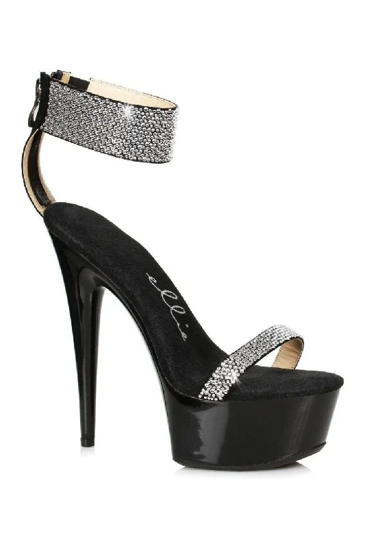 Women's Platform Heeled Sandals with Open Toe in Black for a Stylish and Comfortable Summer Pair609-ANIKA Stripper Sandal | Black Faux Leather Women's Platform Heeled Sandals with Open Toe in Black for a Stylish and Comfortable Summer Pair609-ANIKA Stripper Sandal | Black Faux Leather