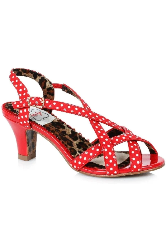 Women's Strap - Up Heeled Sandals with Rhinestone - Encrusted Strap in Purple for a Luxurious and Statement - Making PairBettie Page Gracie Vintage Sandal | Red Faux Leather Women's Strap - Up Heeled Sandals with Rhinestone - Encrusted Strap in Purple for a Luxurious and Statement - Making PairBettie Page Gracie Vintage Sandal | Red Faux Leather