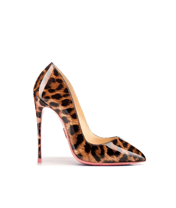 Women's brocade stiletto heel pumps with a vintage feelAlhena 120  Leopard Safor Patent