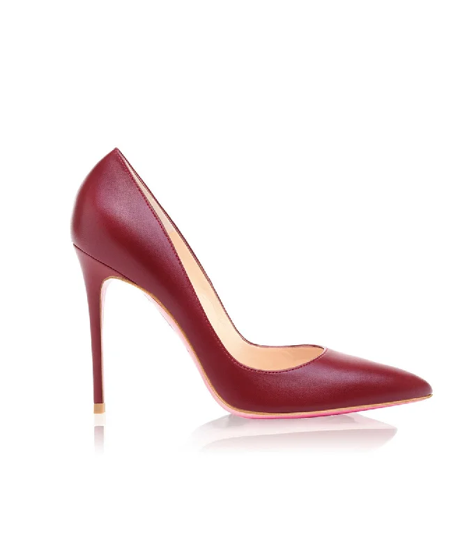 Women's peach stiletto heel pumps for a soft and feminine appealFulu 110 Aubergine