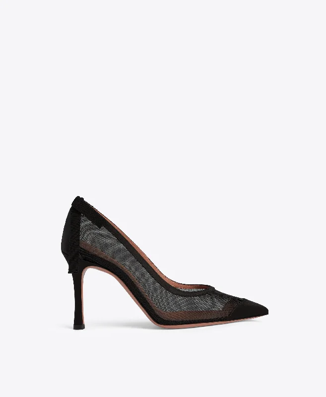 Women's bronze stiletto heel pumps for a warm and metallic lookLiberty 90 Black Mesh Pumps