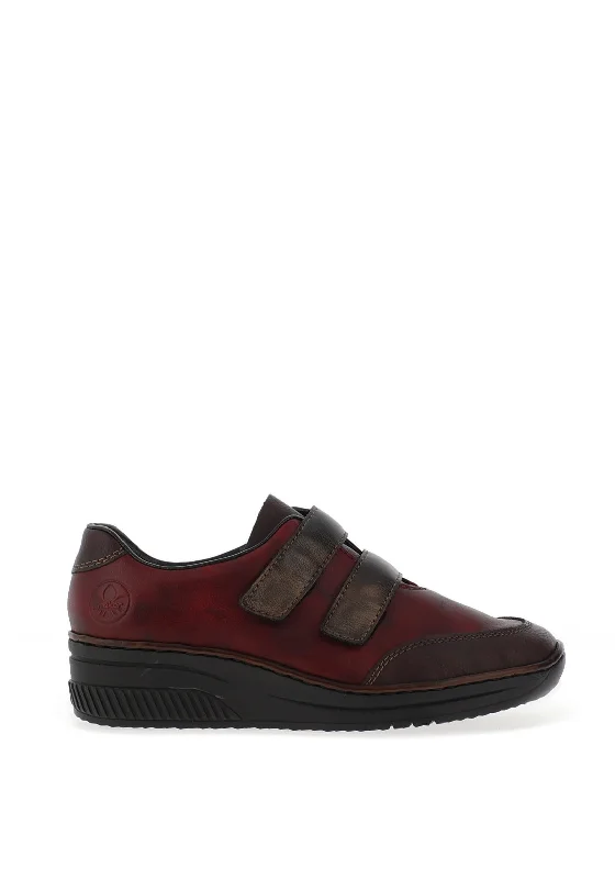 Foldable Women's Travel Sneakers for Compact Storage in Luggage Rieker Womens Leather Dual Strap Shoes, Red Combination Foldable Women's Travel Sneakers for Compact Storage in Luggage Rieker Womens Leather Dual Strap Shoes, Red Combination