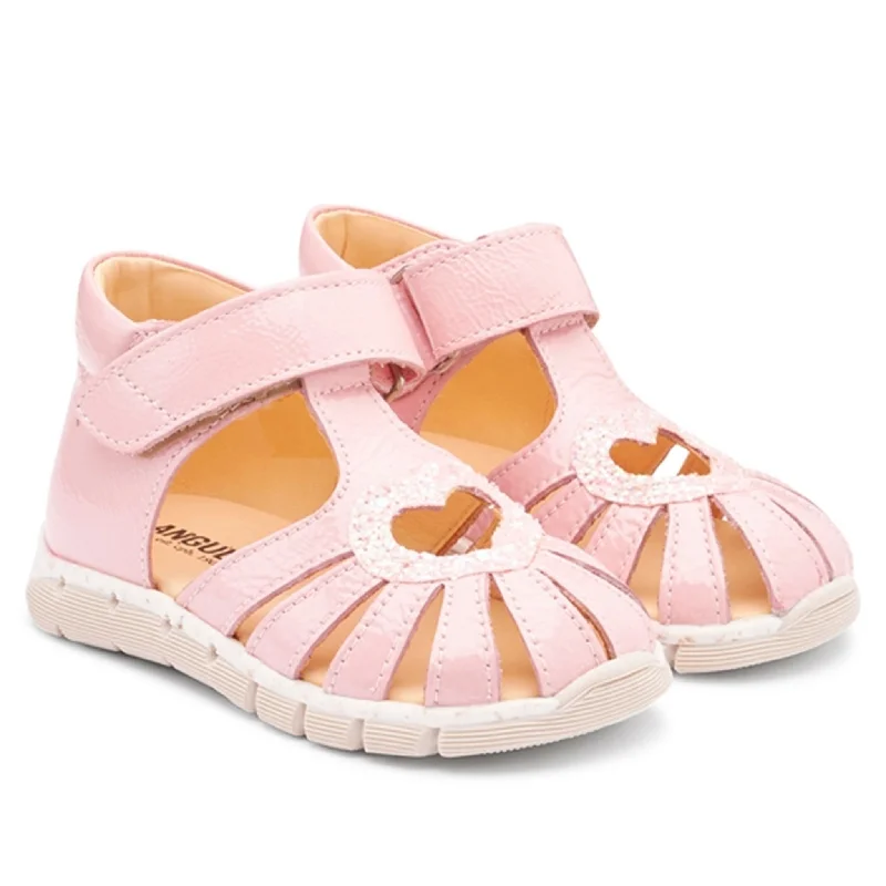Women's Rhinestone - Embellished Open - Toe Sandals in Silver for a Glamorous Party LookAngulus Starter Sandal W. Velcro Rose/Rose Glitter