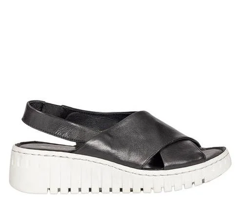 Orthopedic Women's Sandals with Arch Support in Gray for Foot HealthAteliers  - Row - Black