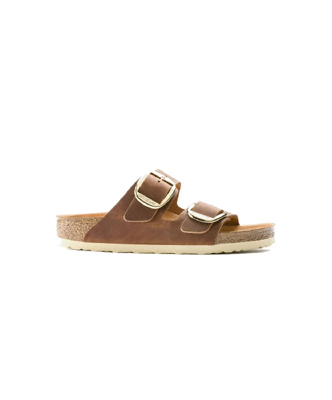 Women's Ankle - Strap Sandals with a Block Heel in Red for a Sophisticated StyleBirkenstock Arizona Big Buckle Oiled Leather Cognac Sandals
