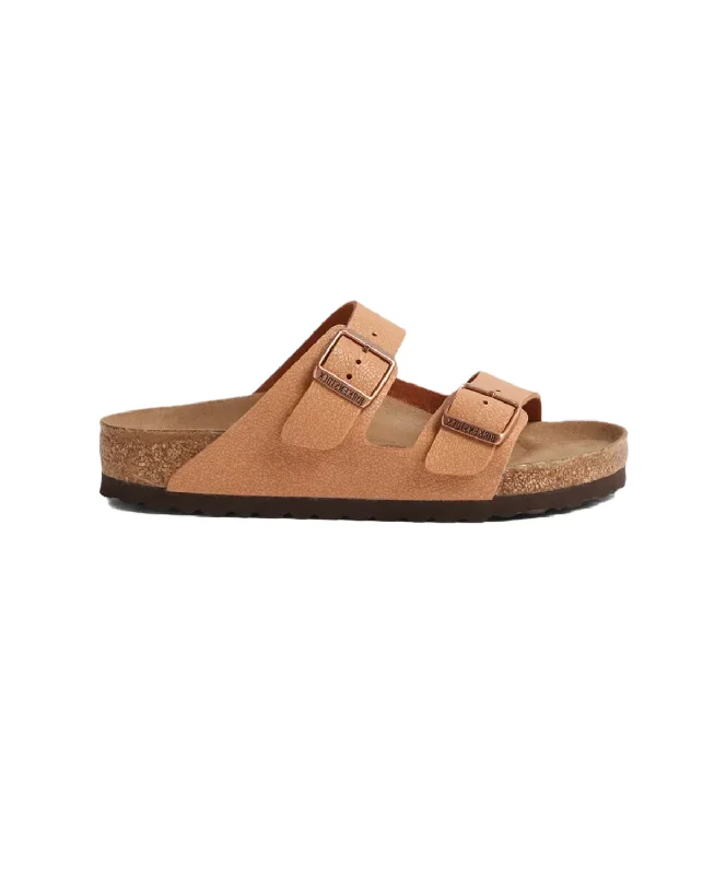 Adjustable Strap Women's Sandals with a Padded Heel in Pink for a Custom FitBirkenstock Arizona BirkiBuc Earthy Pecan Vegan Sandals