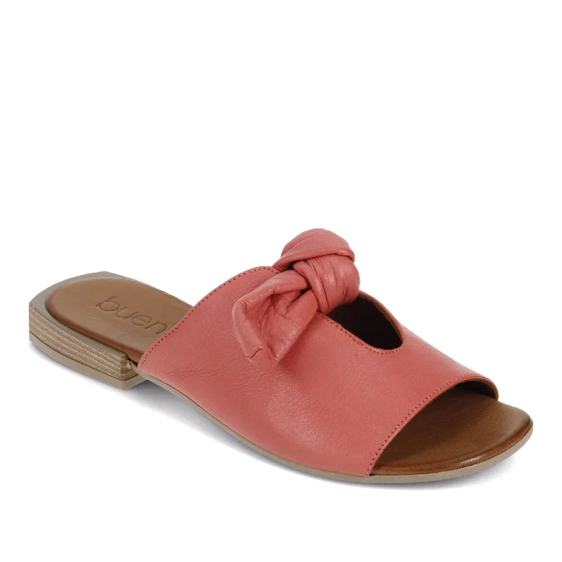 Elastic - Strap Women's Sandals with a Padded Toe in Teal for Easy On - and - OffBueno Audrey - Coral Elastic - Strap Women's Sandals with a Padded Toe in Teal for Easy On - and - OffBueno Audrey - Coral