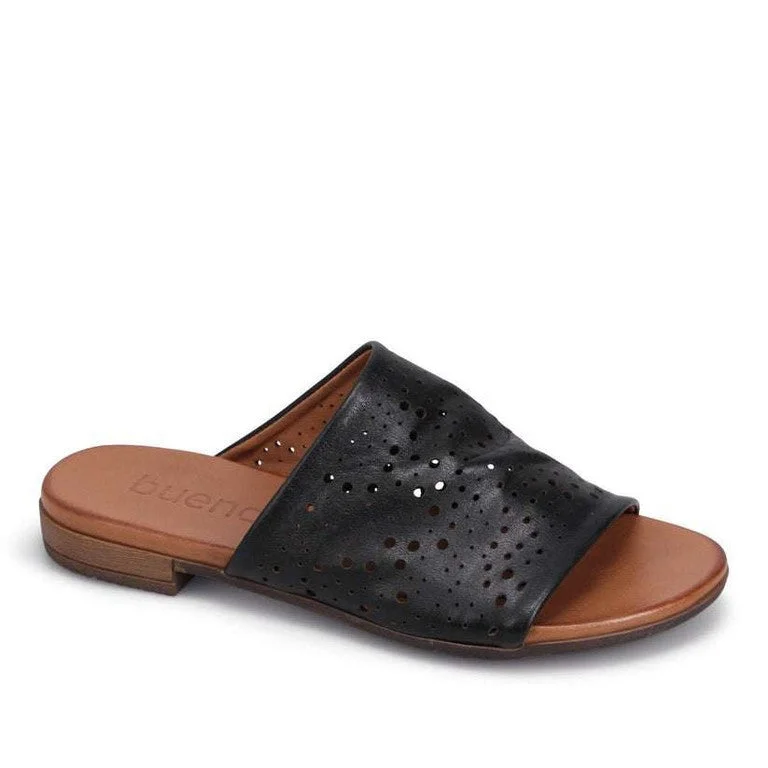 Women's Cork - Soled Espadrille Sandals with a Rope - Trimmed Upper in Navy for a Summer VibeBueno - Turner perf - Black Women's Cork - Soled Espadrille Sandals with a Rope - Trimmed Upper in Navy for a Summer VibeBueno - Turner perf - Black