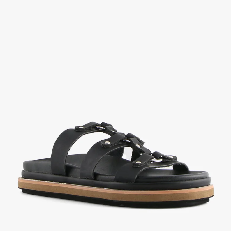 Elastic - Strap Women's Sandals with a Padded Toe in Teal for Easy On - and - OffCODII BLACK Elastic - Strap Women's Sandals with a Padded Toe in Teal for Easy On - and - OffCODII BLACK