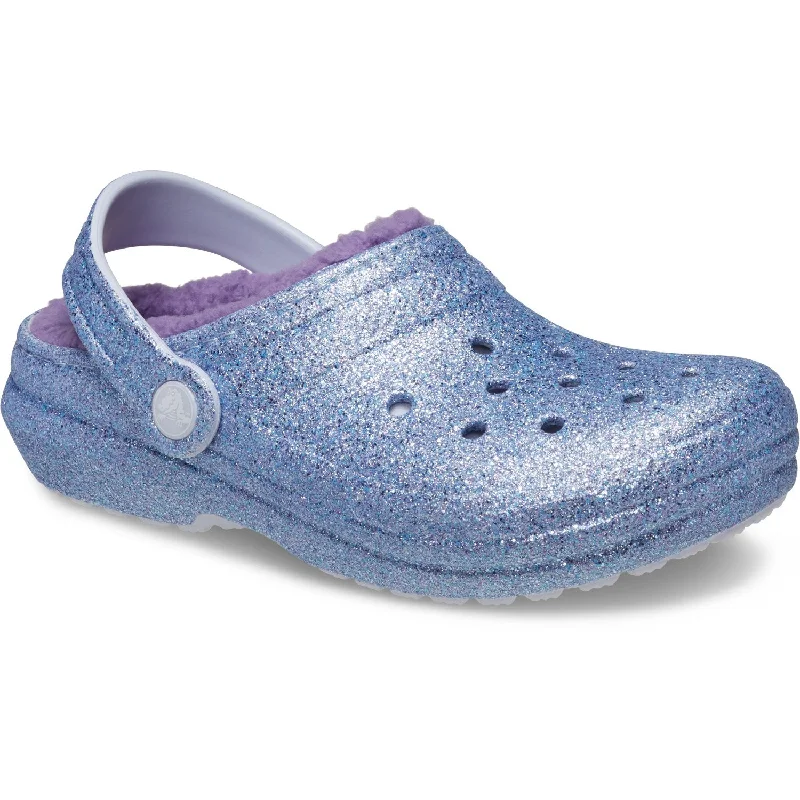 Women's Cork - Soled Espadrille Sandals with a Rope - Trimmed Upper in Navy for a Summer VibeCrocs Frosted Glitter Classic Lined Glitter Clog