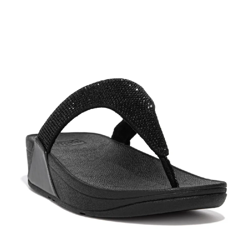 Women's Flat Slide Sandals with a Memory Foam Insole in White for All - Day ComfortFitFlop Lulu Crystal Embellished Toe Post Sandals All Black Women's Flat Slide Sandals with a Memory Foam Insole in White for All - Day ComfortFitFlop Lulu Crystal Embellished Toe Post Sandals All Black