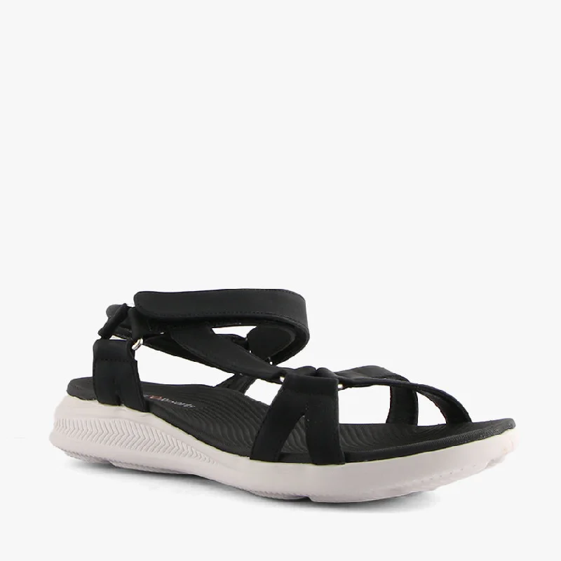 Women's Strappy Gladiator Sandals with Buckle Closures in Tan for a Boho LookFLOSS 2 BLACK/WHITE Women's Strappy Gladiator Sandals with Buckle Closures in Tan for a Boho LookFLOSS 2 BLACK/WHITE