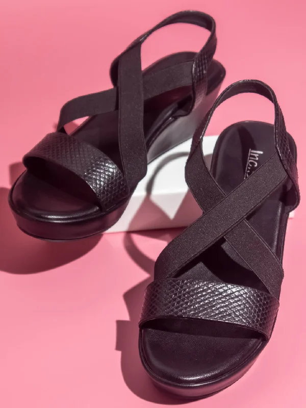 Sustainable Women's Recycled Material Sandals in Beige for Eco - Conscious ShoppersWomen Black Solid Wedge Sandals Sustainable Women's Recycled Material Sandals in Beige for Eco - Conscious ShoppersWomen Black Solid Wedge Sandals