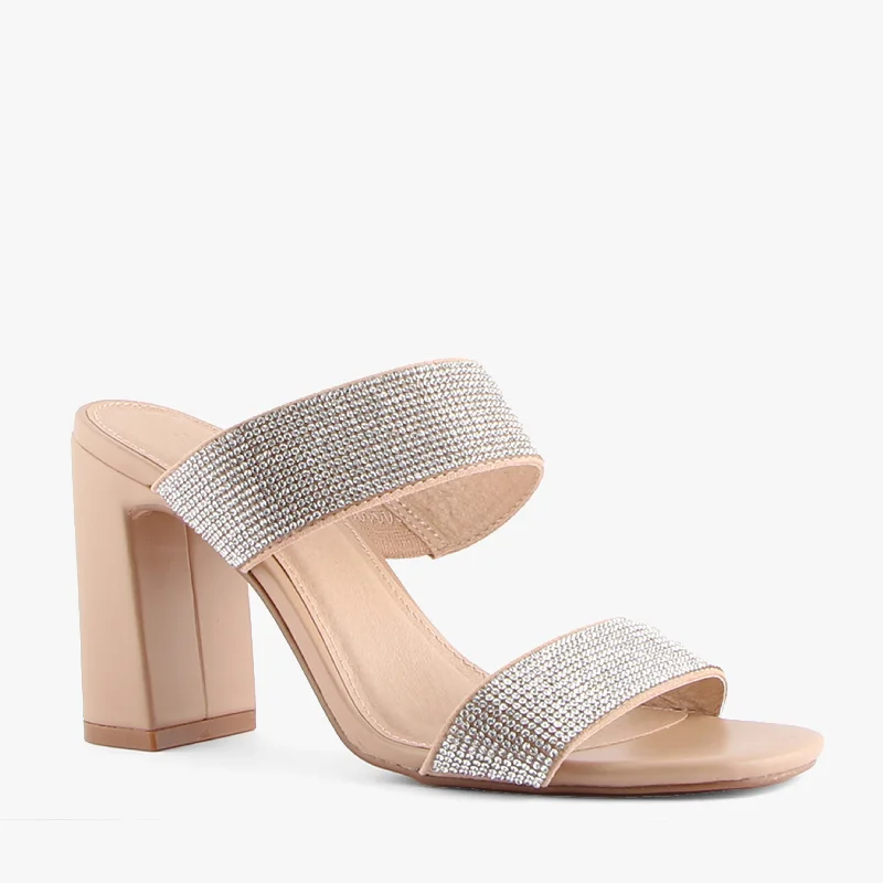 Adjustable Strap Women's Sandals with a Padded Heel in Pink for a Custom FitKOA NUDE/RHINESTONES Adjustable Strap Women's Sandals with a Padded Heel in Pink for a Custom FitKOA NUDE/RHINESTONES