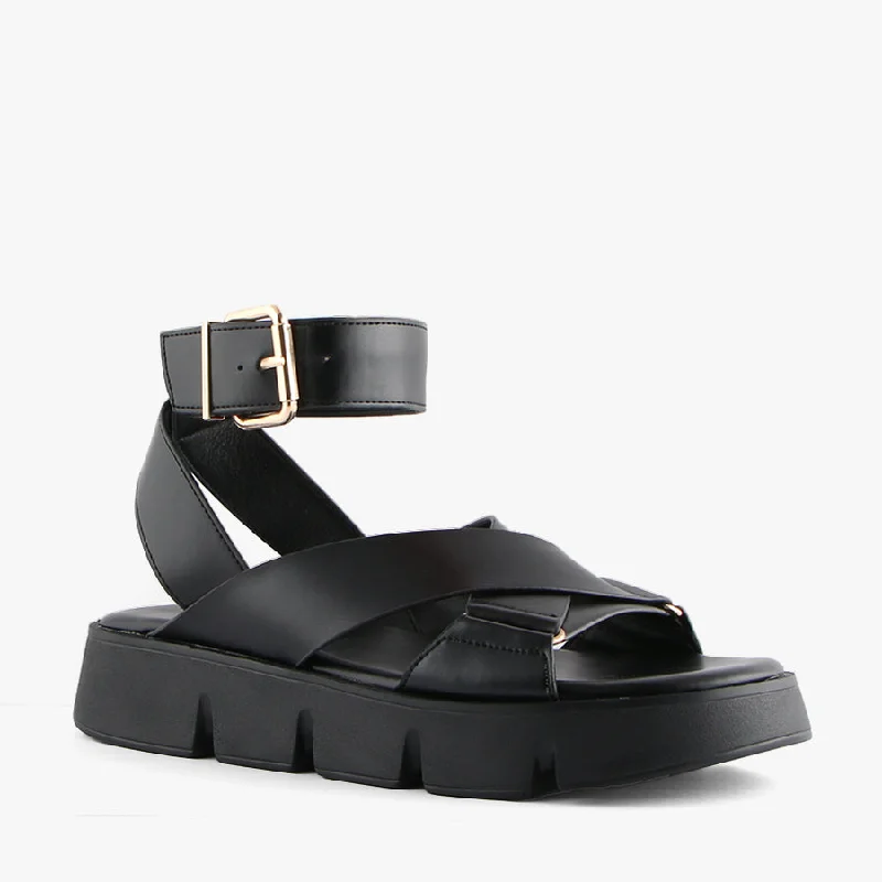 Lightweight Women's Mesh - Paneled Sandals in Yellow for BreathabilityMAZE BLACK