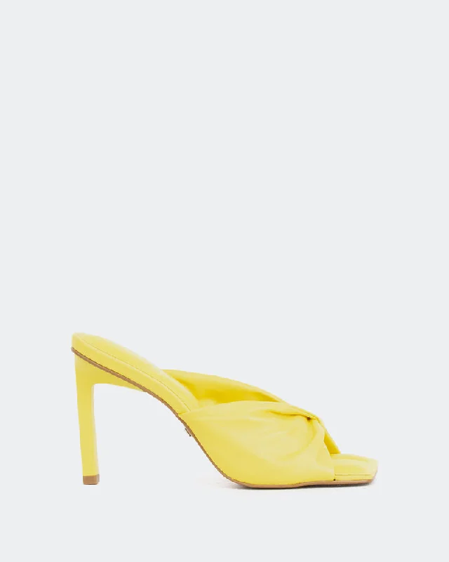 Plus Size Women's Wide - Width Platform Sandals in Black for Added Comfort and HeightPaqueta, Yellow Leather/Cuir Jaune