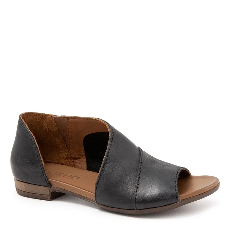 Women's Sandals with a Glitter - Coated Strap in Gold for a Sparkly Summer OutfitBueno Tanner - Black Women's Sandals with a Glitter - Coated Strap in Gold for a Sparkly Summer OutfitBueno Tanner - Black