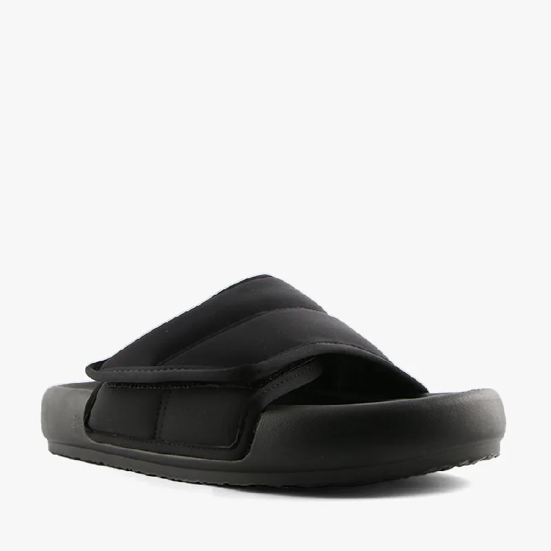 Women's Sandals with a Glitter - Coated Strap in Gold for a Sparkly Summer OutfitZEN BLACK