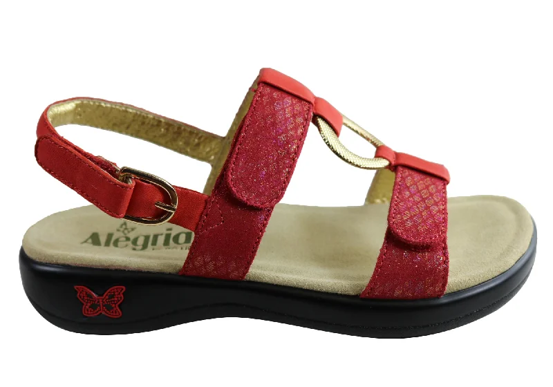 Women's Leather - Strapped Sandals with a Braided Detail in Brown for a Rustic AppealAlegria Julie Womens Comfortable Leather Adjustable Strap Sandals