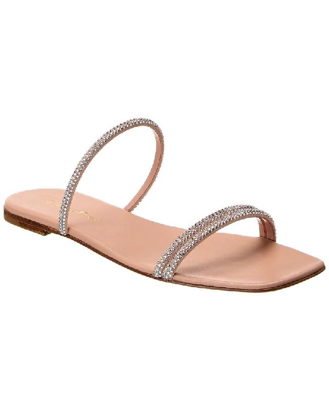 Women's Rhinestone - Embellished Open - Toe Sandals in Silver for a Glamorous Party Look Women's Rhinestone - Embellished Open - Toe Sandals in Silver for a Glamorous Party Look Women's Leather - Strapped Sandals with a Braided Detail in Brown for a Rustic AppealGianvito Rossi Cannes Suede Sandal