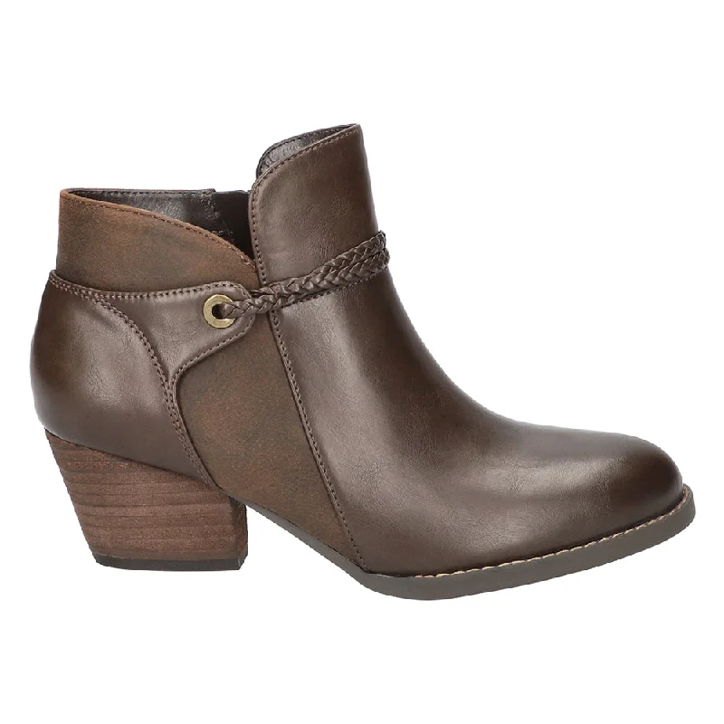 women's ankle boots with cutoutsAudrina Round Toe Zippered Booties