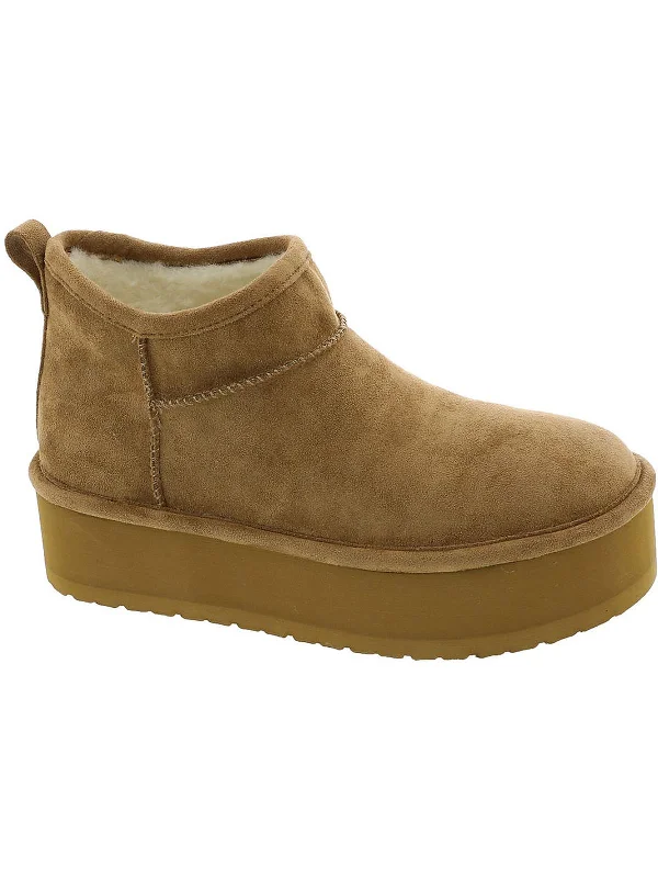 women's booties for springembracce Womens Faux Suede Platform Ankle Boots