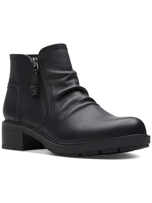 women's booties with sock-like fitHearth Dove Womens Leather Ruched Booties