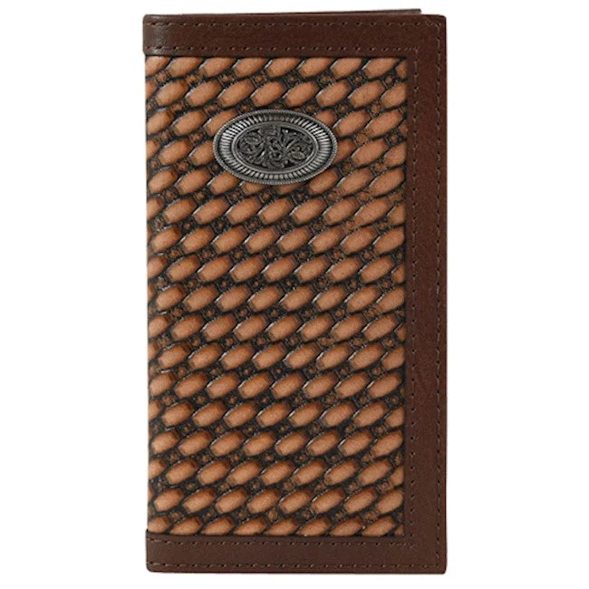 women's moto boots with quilted panelsJustin Junior Chestnut Basket Weave Rodeo Wallet