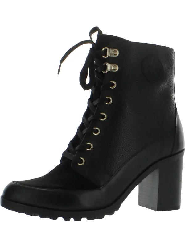 women's booties with lacesKeeryn L Womens Leather Ankle Combat & Lace-up Boots