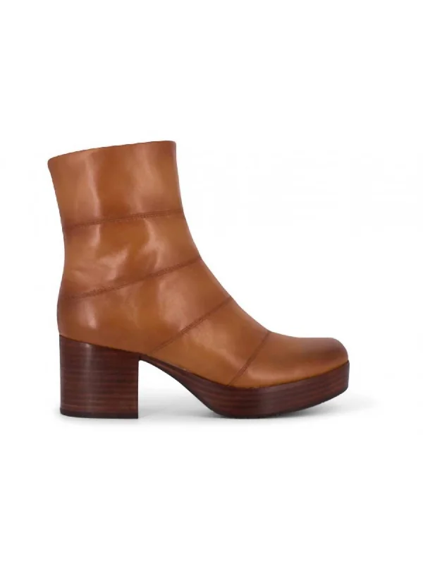 women's booties for wide calvesVivi Platform Bootie In Brown